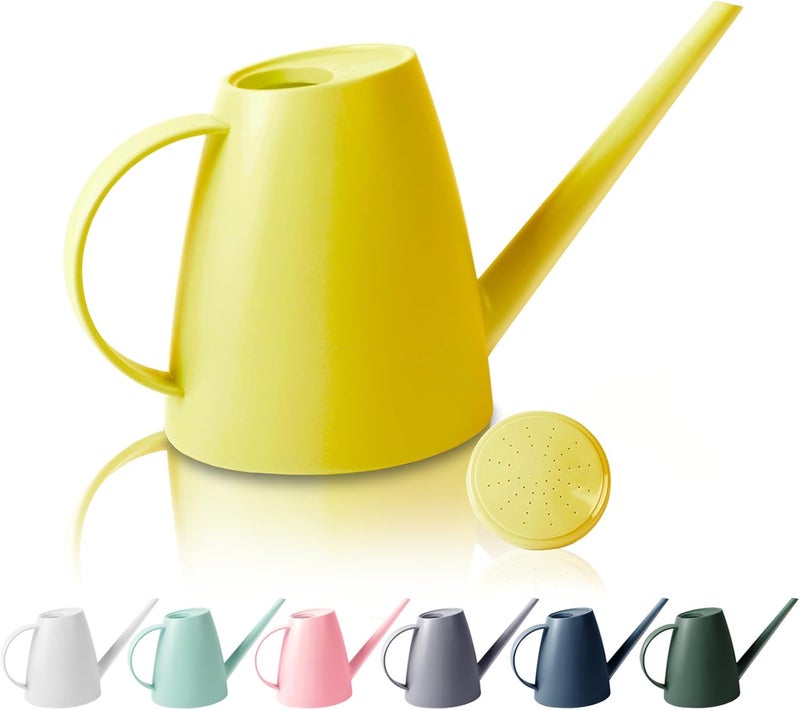 Etarewilt Watering Can for Indoor Outdoor Plants, Modern Small Watering Cans with Removable Nozzle, Long Spout Watering Can for Indoor Bonsai Plants Garden Flowers 1/2 Gallon 1.8L 60OZ (Yellow) - Image 1